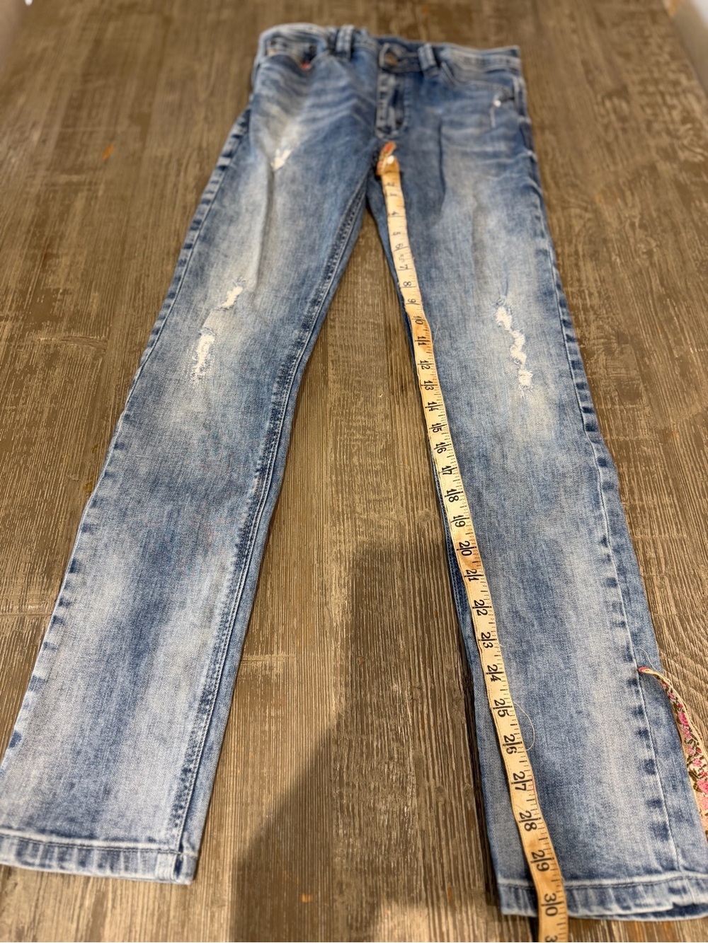 Diesel Kids Light Blue Distressed Straight Jeans